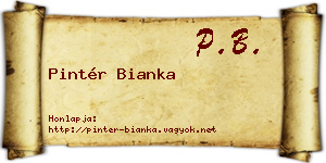 Pintér Bianka névjegykártya